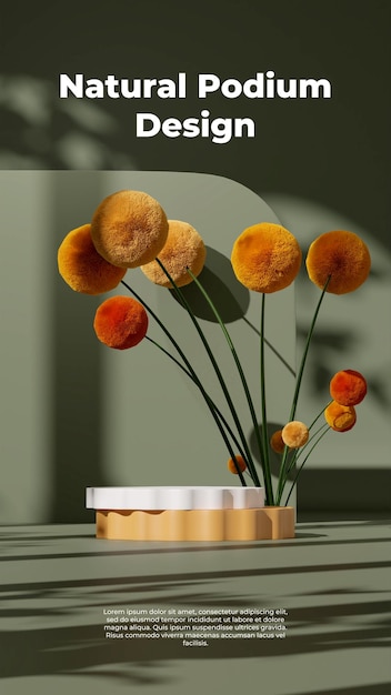 3D-rendering beeld illustratie van lege ruimte podium display voor product mockup natuurlijke achtergrond