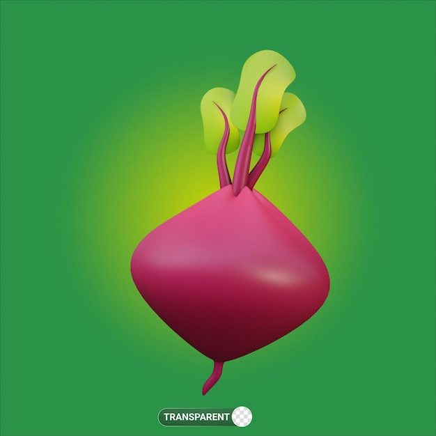 PSD 3d визуализация свеклы свежие овощи