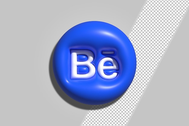 3d rendering of behance icon premium psd