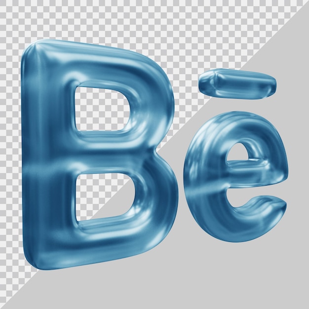 Rendering 3d del concetto di social media dell'icona di behance