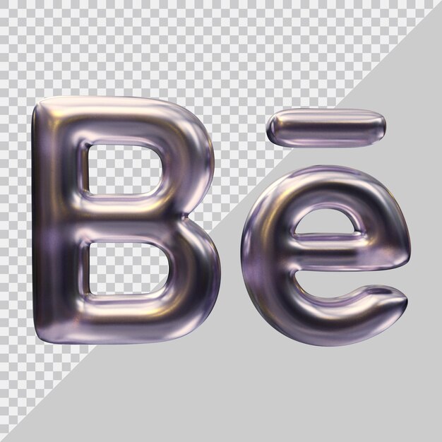 PSD 3d rendering of behance icon social media concept