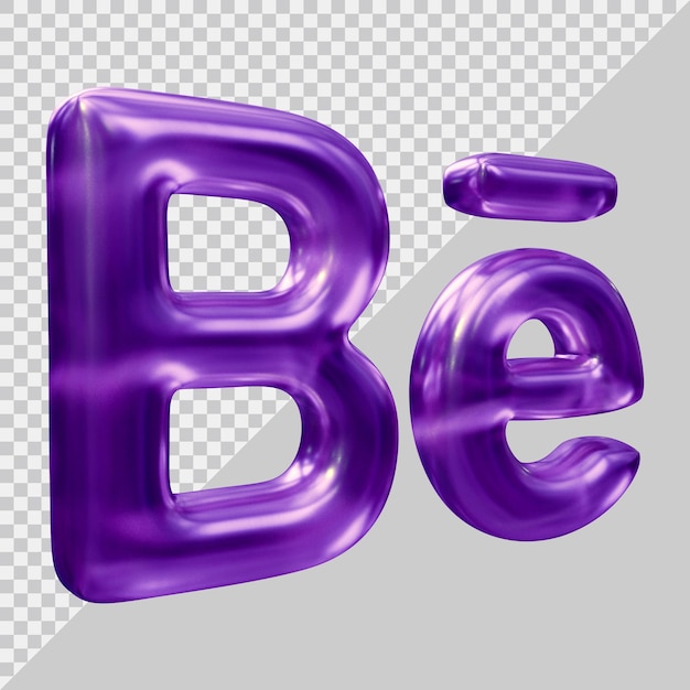 Rendering 3d del concetto di social media dell'icona di behance