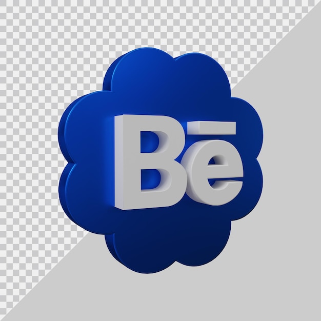 PSD 3d rendering of behance icon