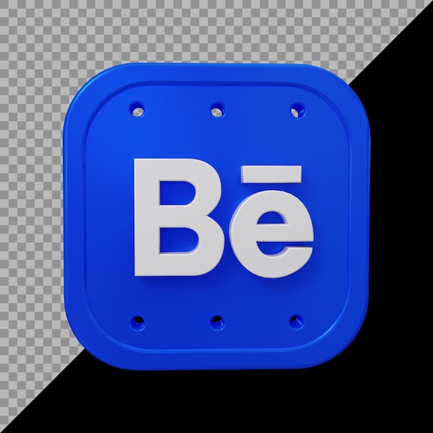 3d rendering of behance icon