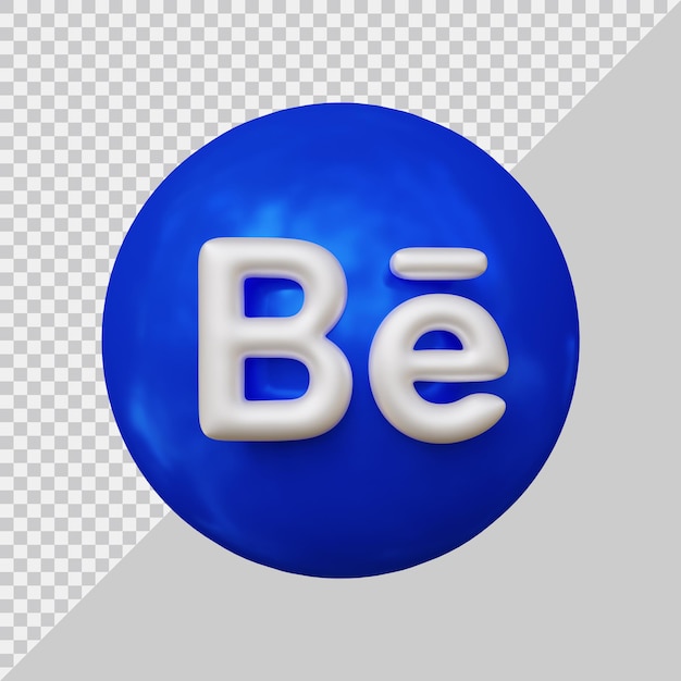 3d rendering of behance icon
