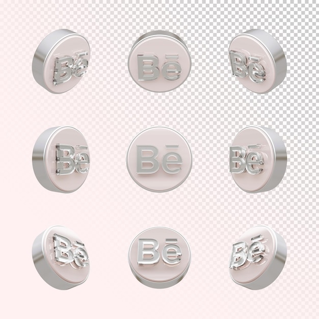 PSD 3d rendering behance icons collection