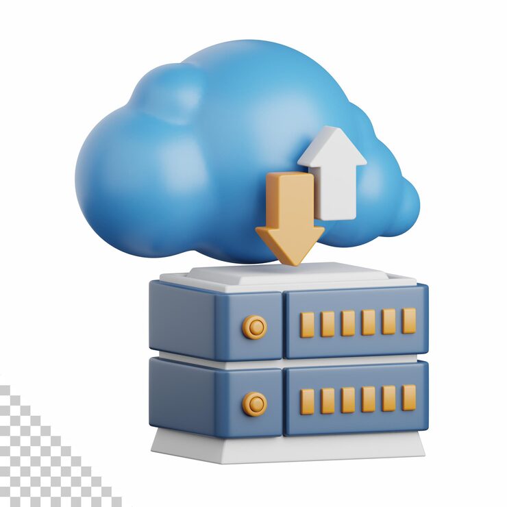 PSD 클라우드, 네트워크, 컴퓨팅, 기술, 데이터베이스, 서버 및 연결 설계 요소에 유용한 대용량 데이터를 격리한 3d 렌더링