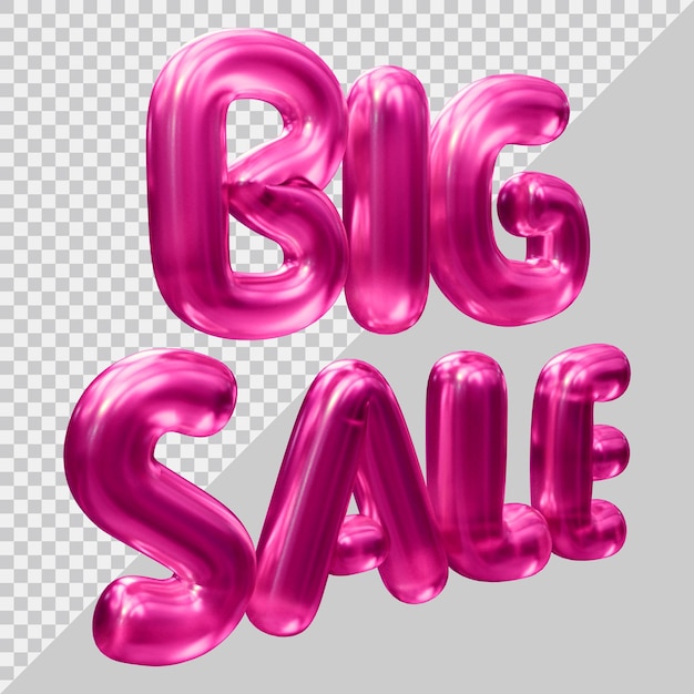 PSD 3d rendering of big sale text with modern style