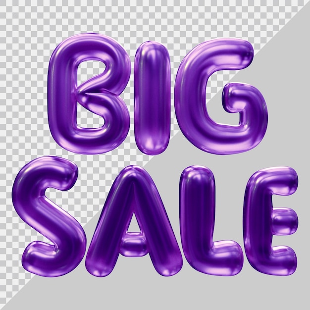 3d rendering of big sale text with modern style