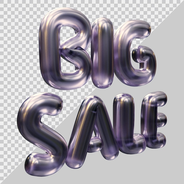 3d rendering of big sale text with modern style