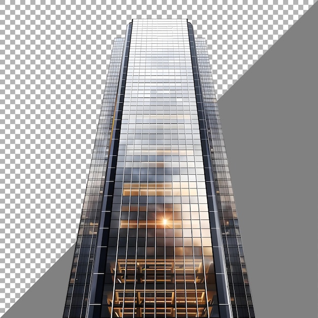 PSD 3d rendering of a big skyscraper building on transparent background ai generated