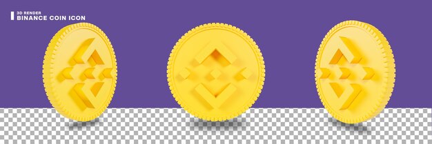 3d rendering binance coin icon