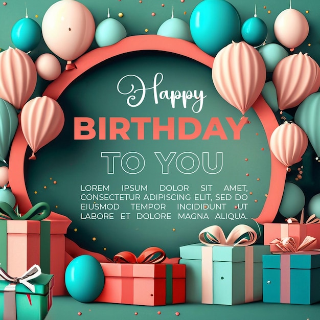 3d rendering of birthday banner