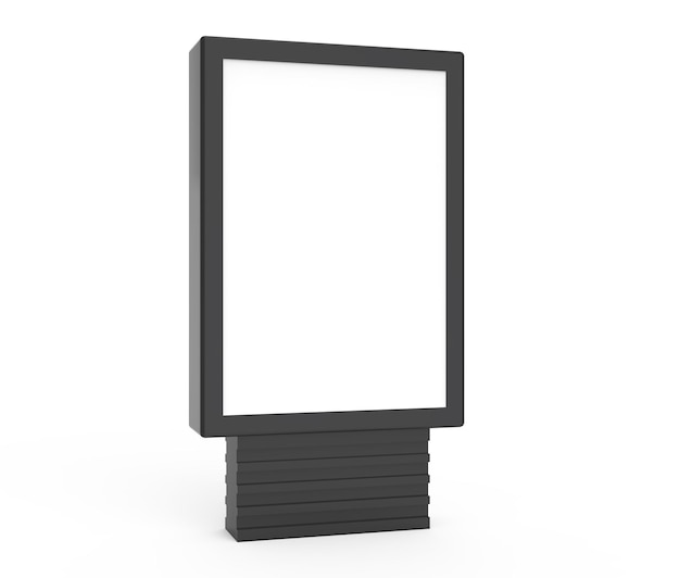 3d rendering black frame light box