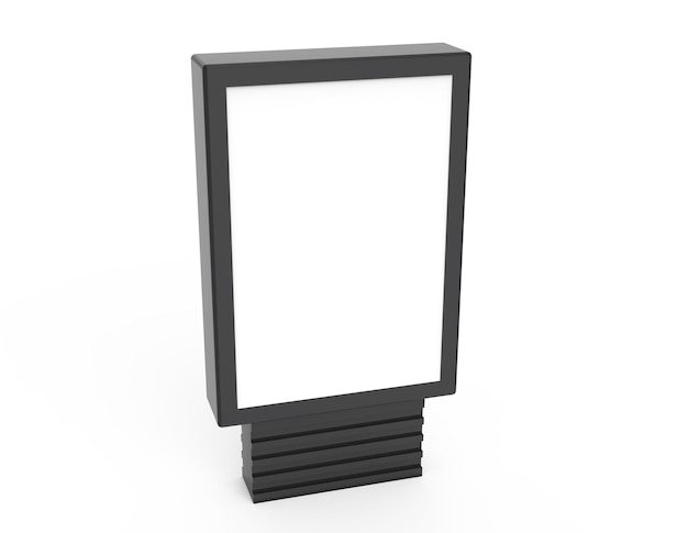 PSD 3d rendering black frame light box