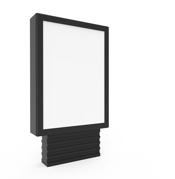 PSD 3d rendering black frame light box