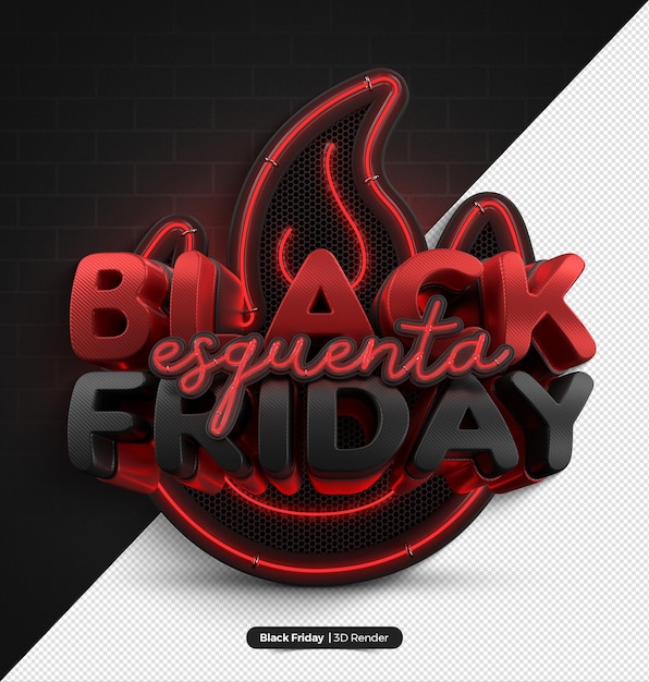 Rendering 3d dell'etichetta del black friday in portoghese brasiliano