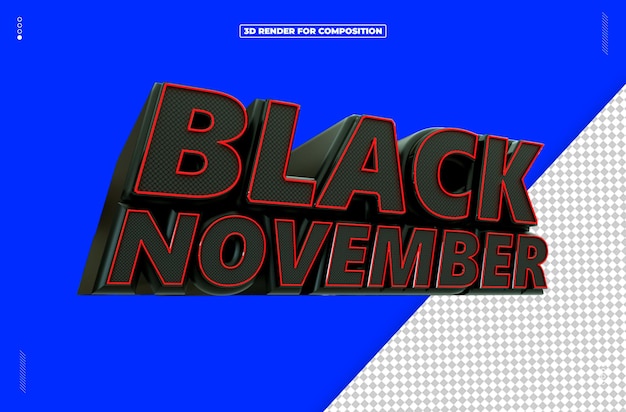 PSD 3d rendering black friday november