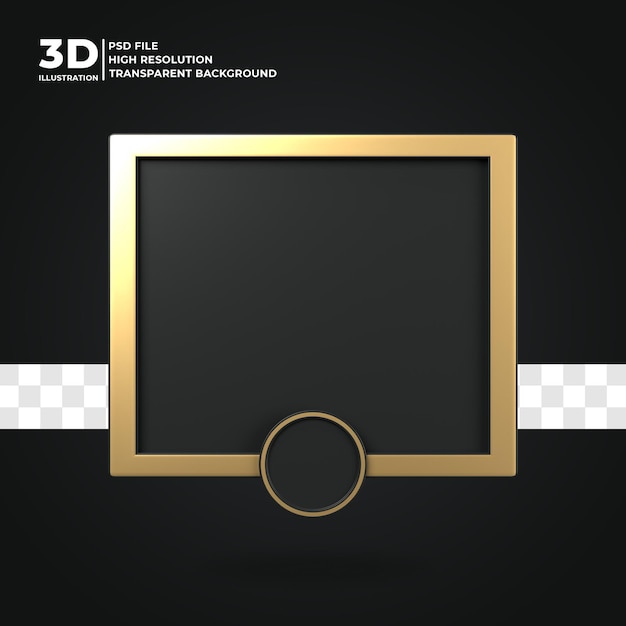 3d rendering blackboard icon luxury gold premium psd