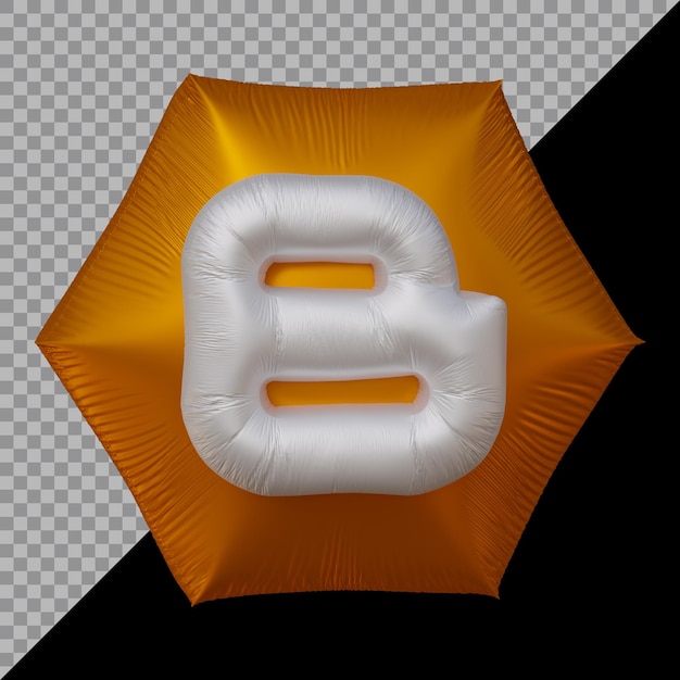 3d rendering of blogger icon balloon