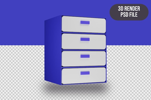 3D rendering blue cupboard