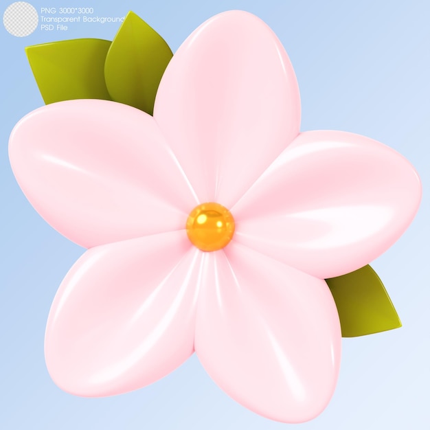 3D rendering Blue flower isolated on background