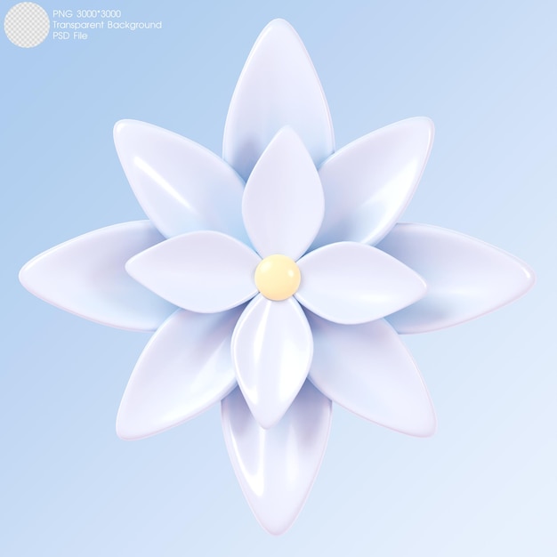 3D rendering Blue flower isolated on background