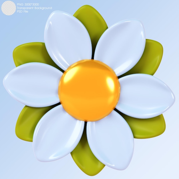 3D rendering Blue flower isolated on background