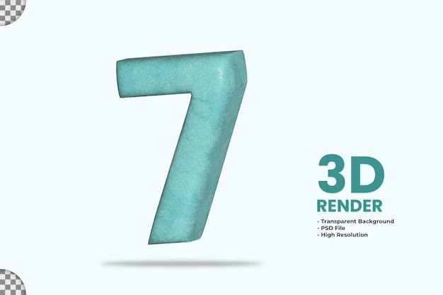 3d rendering materiale lapideo blu numero 7 isolato