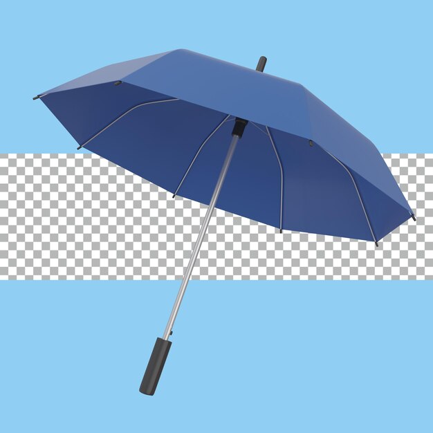 Rendering 3d blu Ombrello isolato trasparente premium psd