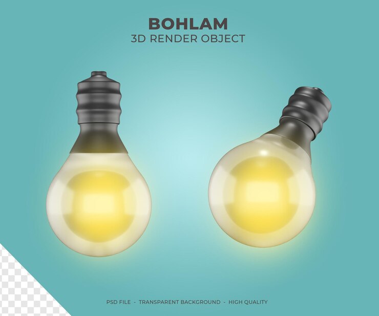 PSD 3d 렌더링 bohlam 또는 전구