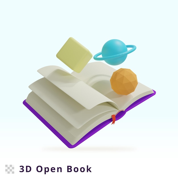 Illustrazione del libro di rendering 3d