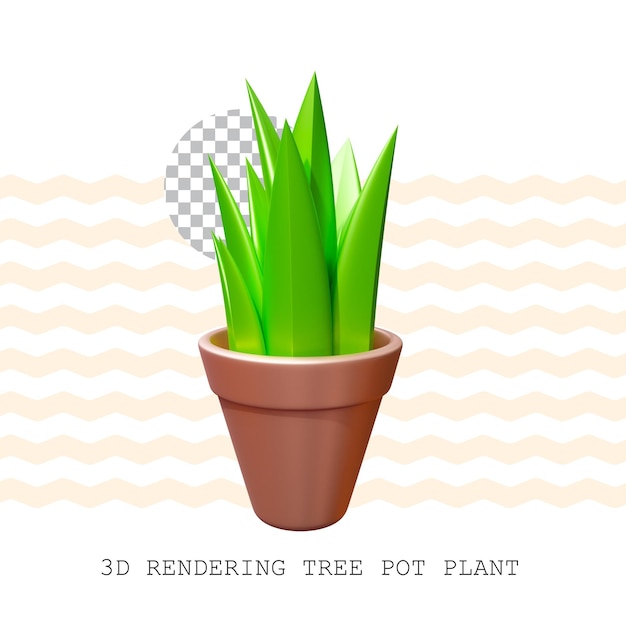 3D-rendering boompotplant