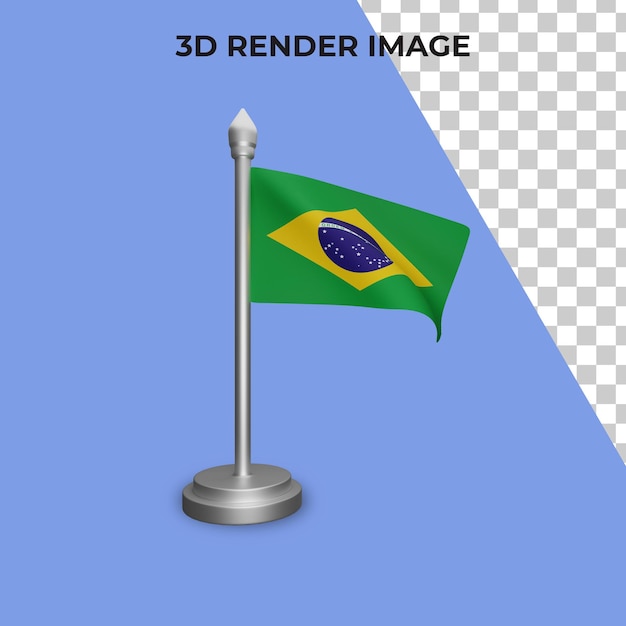 Rendering 3d del concetto di bandiera brasiliana festa nazionale brasile