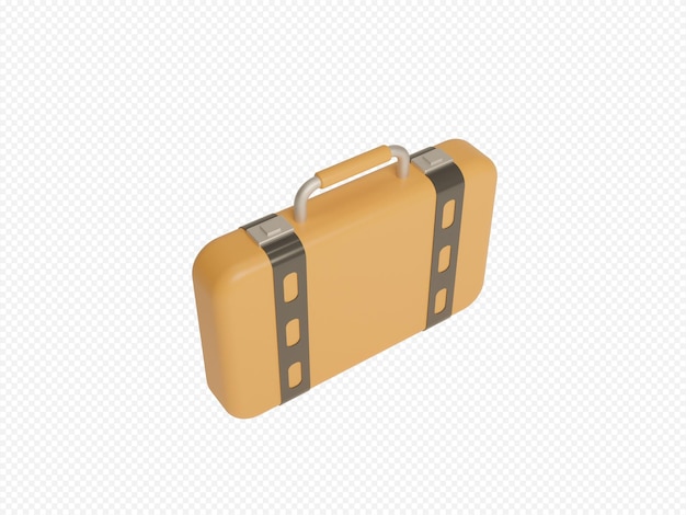 PSD 3d rendering briefcase or office bag isolated transparent background