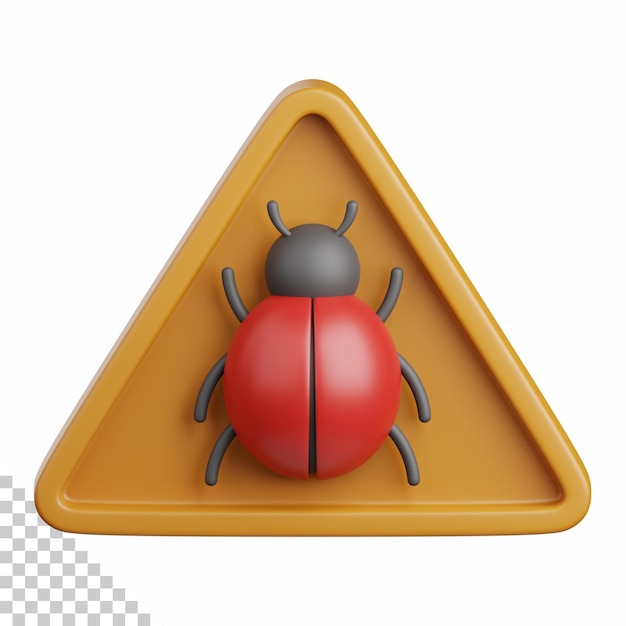 3d rendering bug isolated useful for technology, programming, development, coding, software, app, computing, server and connection design element
