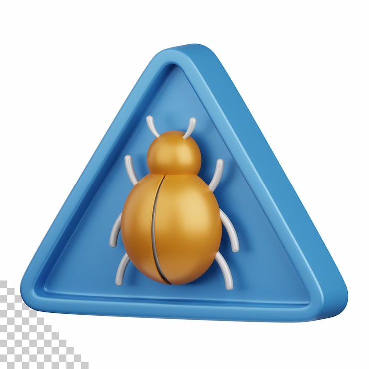 PSD 3d rendering bug isolated useful for technology, programming, development, coding, software, app, computing, server and connection design element