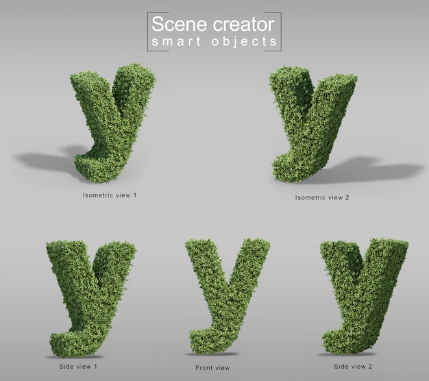 3D 畫面: 樹木的形狀是 y 字母的形狀