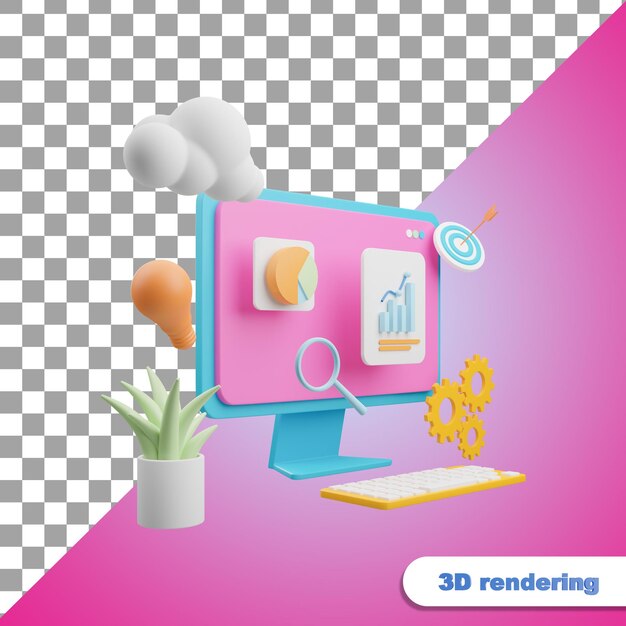 3d rendering business computer.