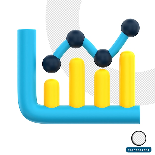 Grafico dei dati aziendali di rendering 3d