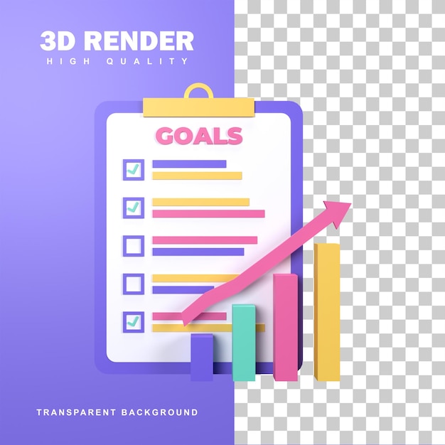 PSD 3d rendering business goal concept with multiple successful targets.