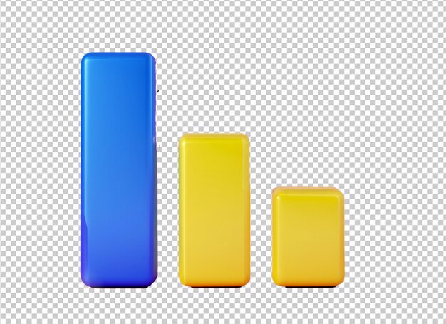 PSD 3d rendering of business growth graph