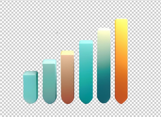 PSD 3d rendering of business growth graph