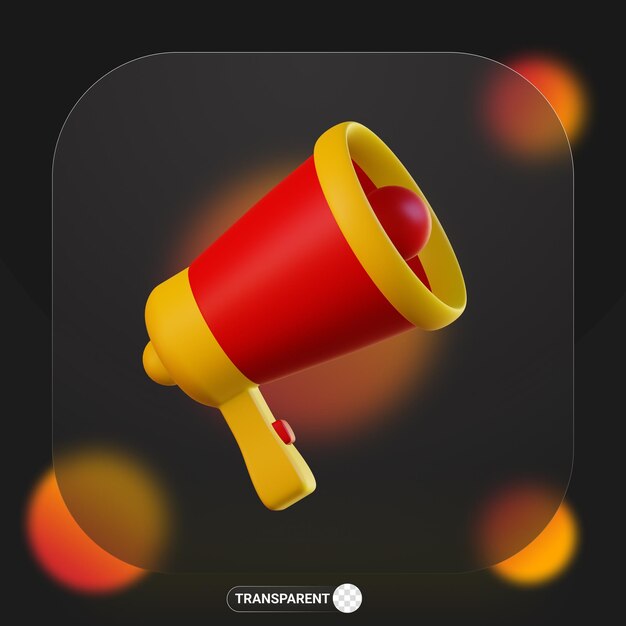 3d rendering business icon announcement megaphone