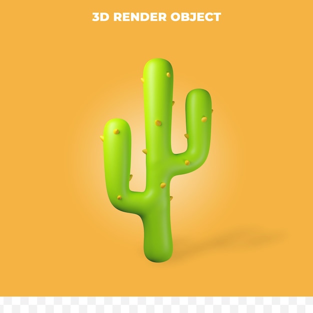 PSD rendering 3d di cactus