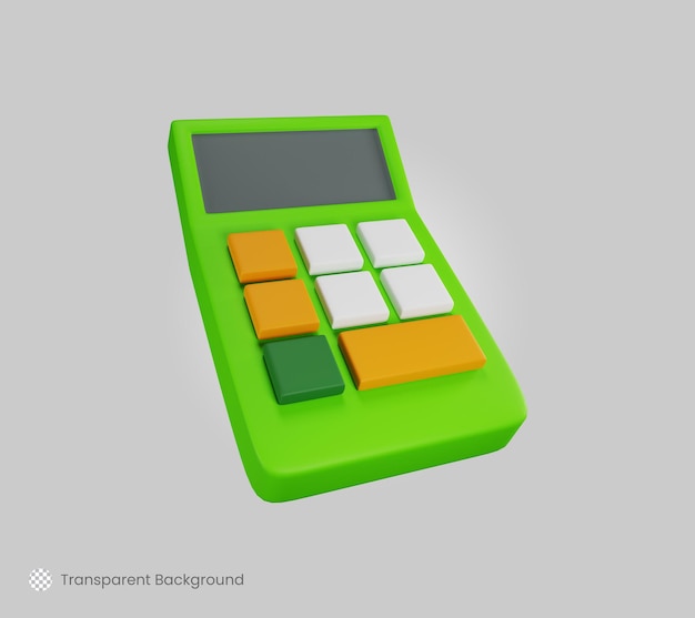PSD 3d rendering calculator icon concept for financial or business