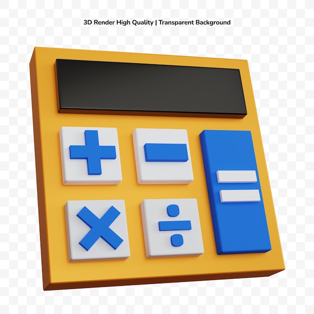 3d rendering calculator with just a few buttons isolated