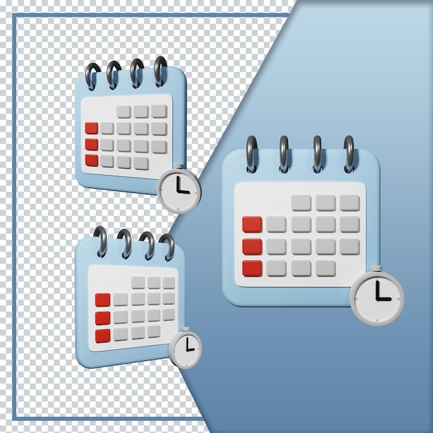 3d rendering of calendar icon illustration