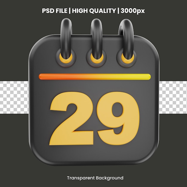 3d rendering calender icon object
