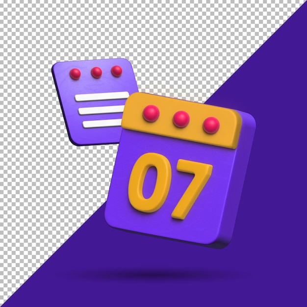 3d rendering calender icon